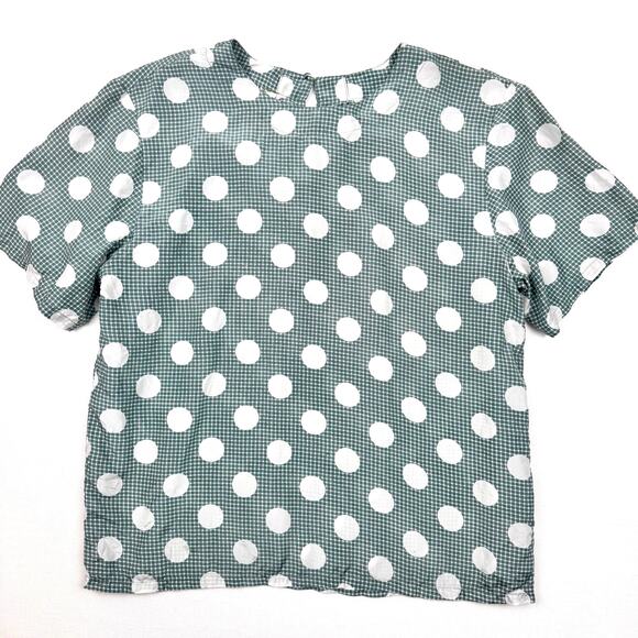 Vintage Selene Polka Dot 100% Silk Top Size L - Picture 1 of 11